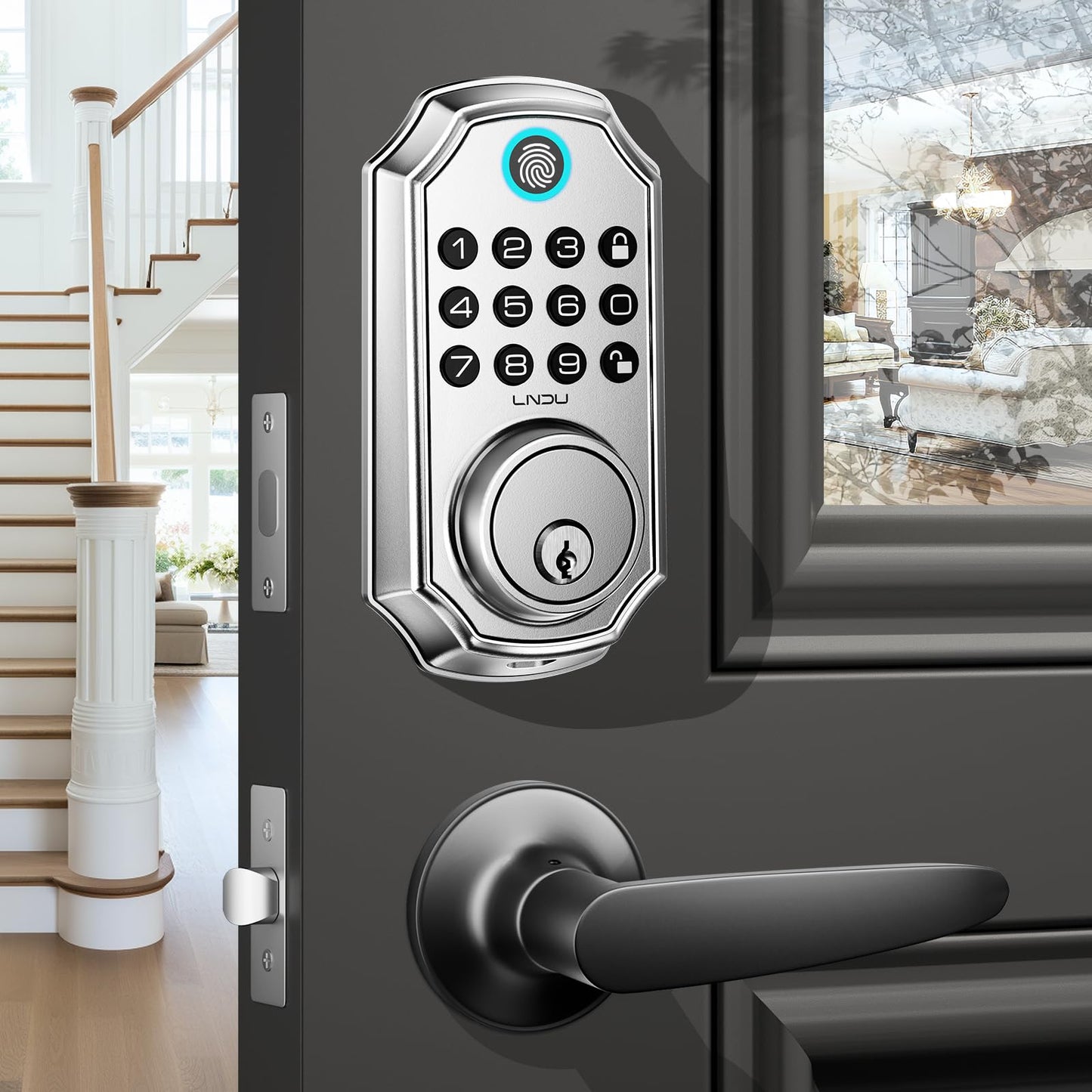 Keyless Entry Door Lock, Smart Deadbolt Lock with Handleset D180 & D280 (Keypad & Leveler)
