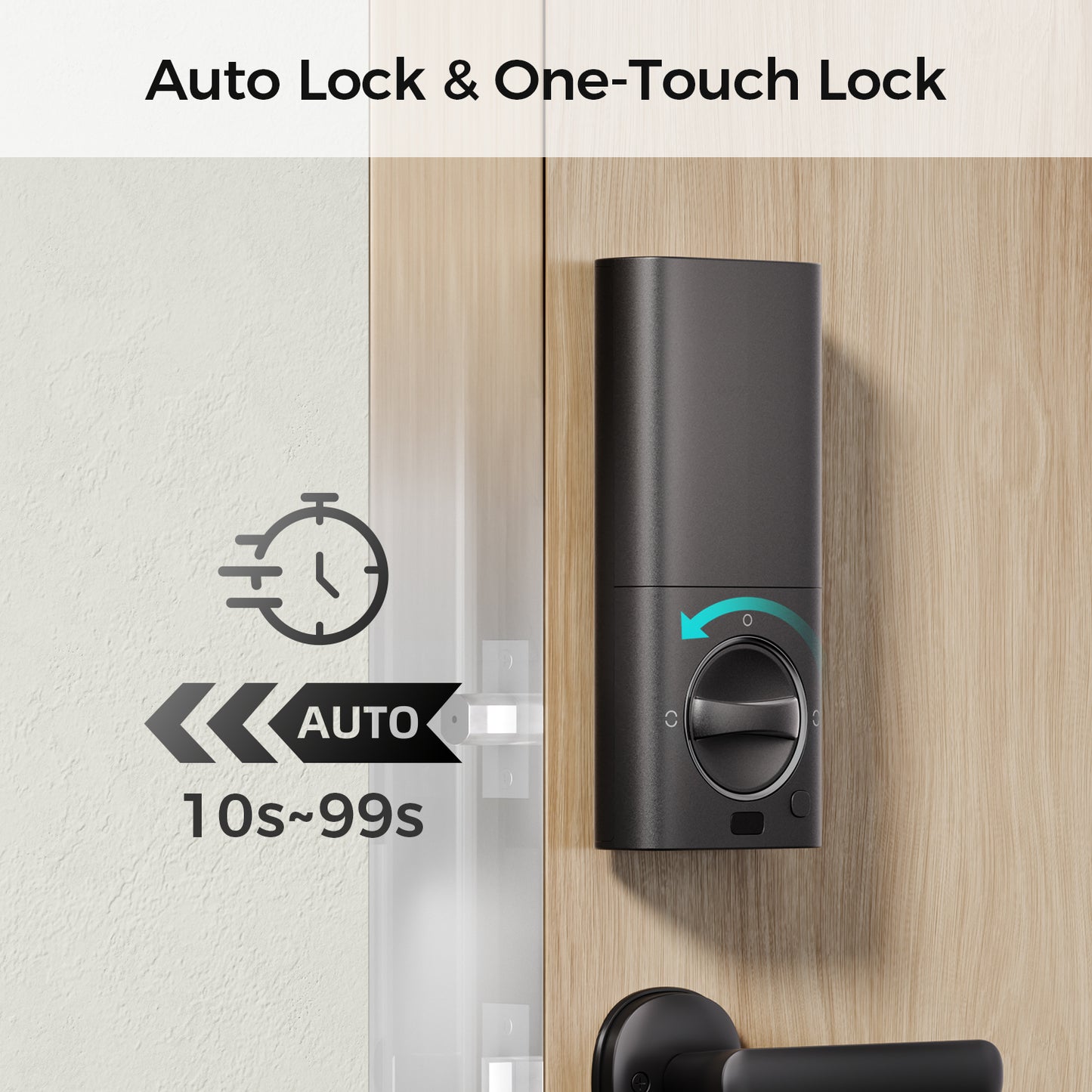 LNDU HK01 Keyless Entry Fingerprint Door Lock with Apple Home, Tap to Unlock,Smart Electronic Code Door Lock for Front Door or Back, Keypad Door Lock with Handle