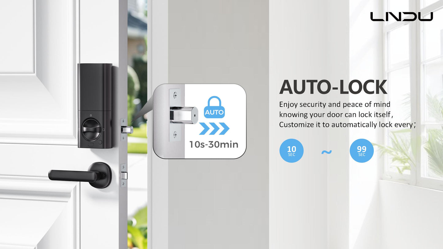 Keyless Entry Fingerprint Door Lock with Apple Home, Tap to Unlock,Smart Electronic Code Door Lock for Front Door or Back, Keypad Door Lock with Handle