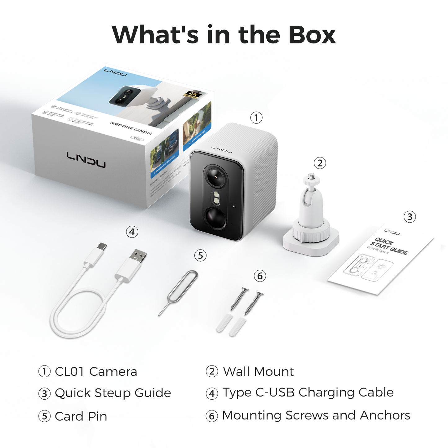 LNDU CL01 4K WiFi Security Camera 143°Fov - Infrared Night Vision,Pir+Radar Dual Identification Detection, 2-Way Talk,Alexa & Google Assistant,128GB & CLDBUS Cloud Storage