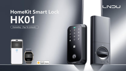 Keyless Entry Fingerprint Door Lock with Apple Home, Tap to Unlock,Smart Electronic Code Door Lock for Front Door or Back, Keypad Door Lock with Handle