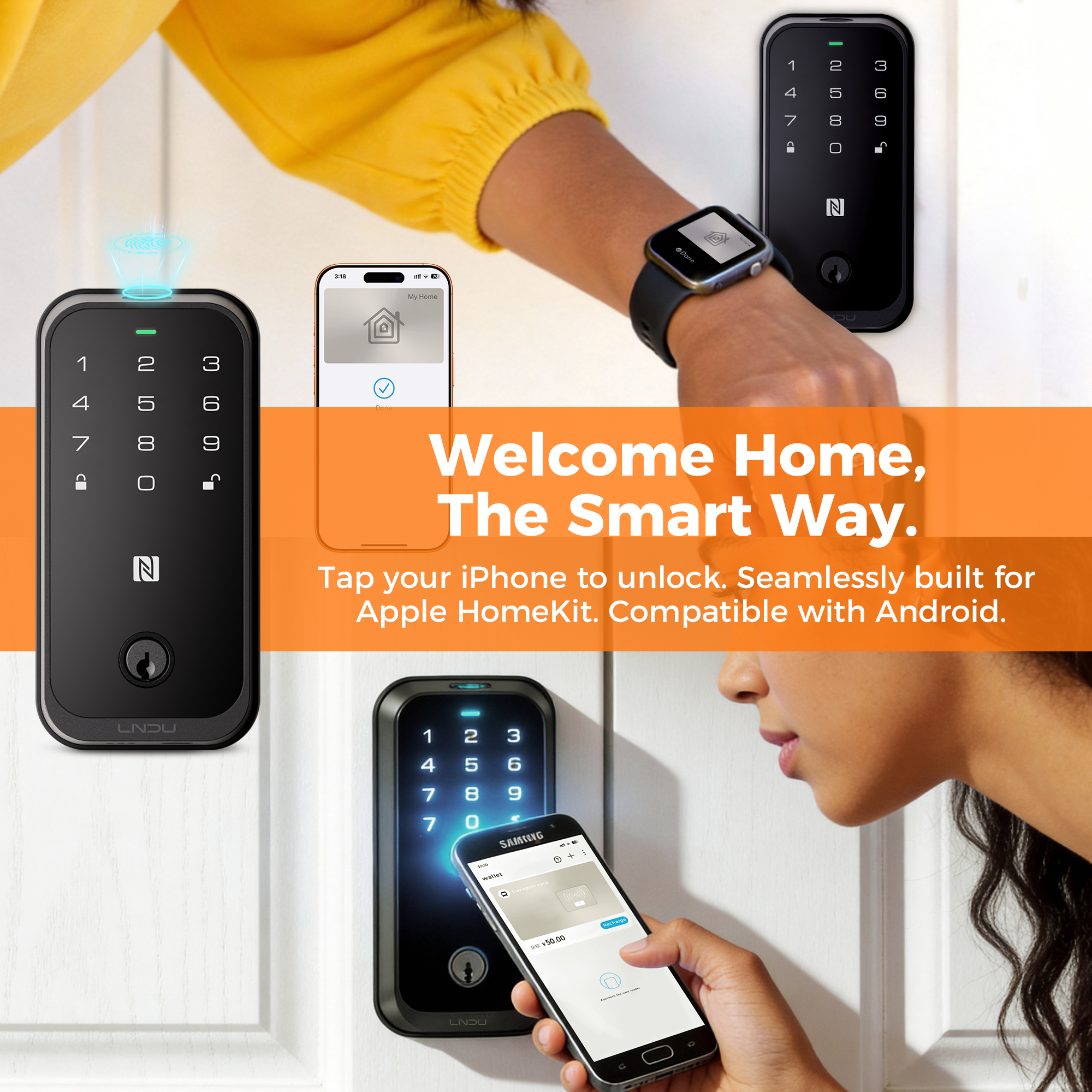 LNDU HK01W Smart Lock Silver Version