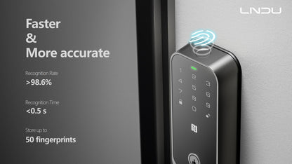 Keyless Entry Fingerprint Door Lock with Apple Home, Tap to Unlock,Smart Electronic Code Door Lock for Front Door or Back, Keypad Door Lock with Handle