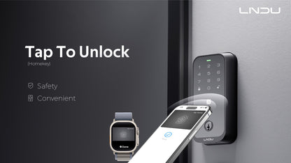 Keyless Entry Fingerprint Door Lock with Apple Home, Tap to Unlock,Smart Electronic Code Door Lock for Front Door or Back, Keypad Door Lock with Handle