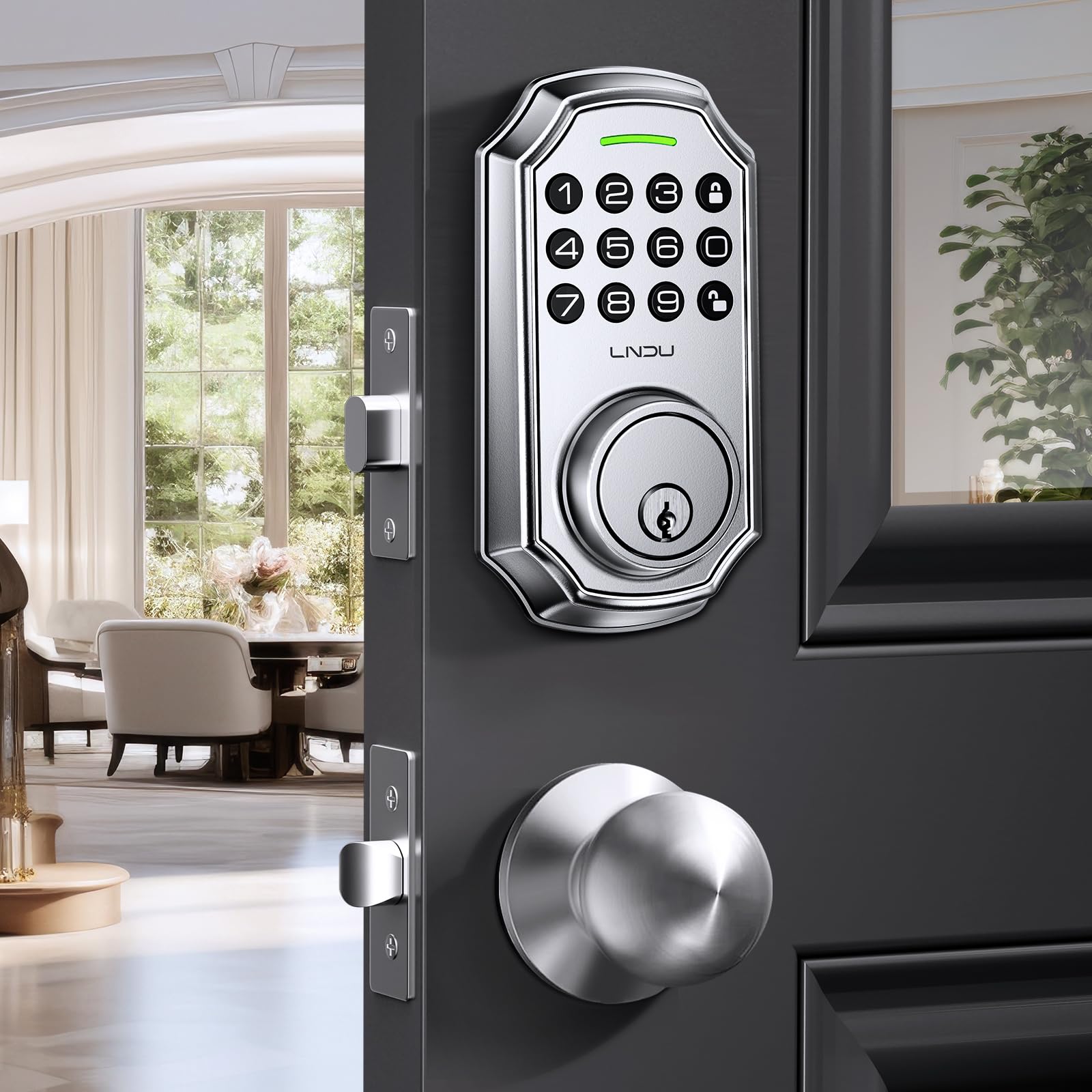 Keyless Entry Door Lock, Smart Deadbolt Lock with Handleset D180 & D280 (Fingerprint & Leveler)