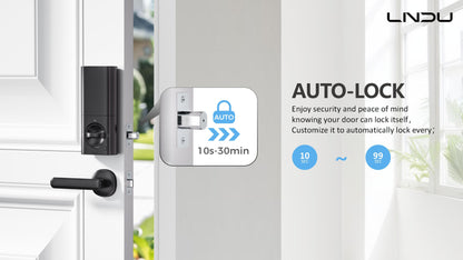 Keyless Entry Fingerprint Door Lock with Apple Home, Tap to Unlock,Smart Electronic Code Door Lock for Front Door or Back, Keypad Door Lock with Handle