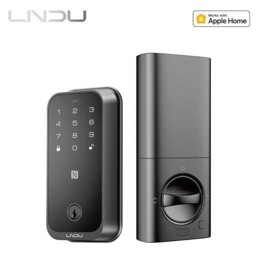 Keyless Entry Fingerprint Door Lock with Apple Home, Tap to Unlock,Smart Electronic Code Door Lock for Front Door or Back, Keypad Door Lock with Handle
