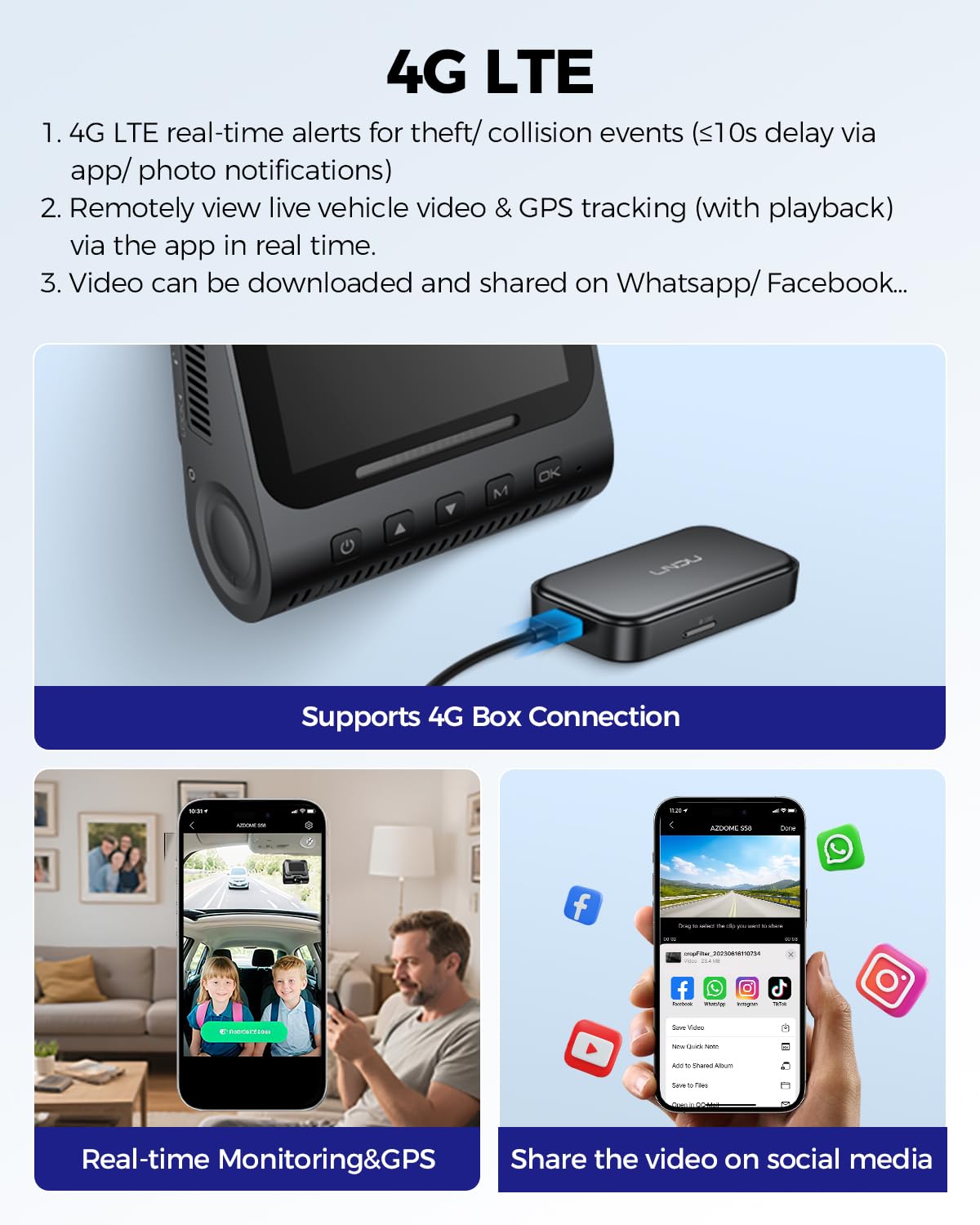 V820 4K+1080P Dash Cam Front and Rear, Dual STARVIS 2 IMX678 & IMX662, ADAS & SR Effect